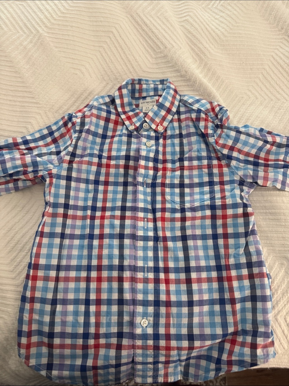 Crewcuts Red, Blue & White Plaid Button-Down Shirt